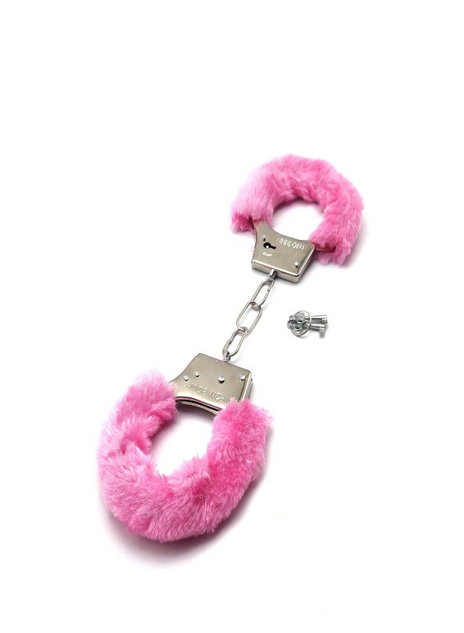 Prokart Kids Toy Police Handcuffs - Soft Plush Costume Accessory | Safe Metal Handcuffs with Fluffy Cover & Keys - Perfect for Valentine’s Day, Role Play, Costume & Dress-Up (Pink) - Image 3
