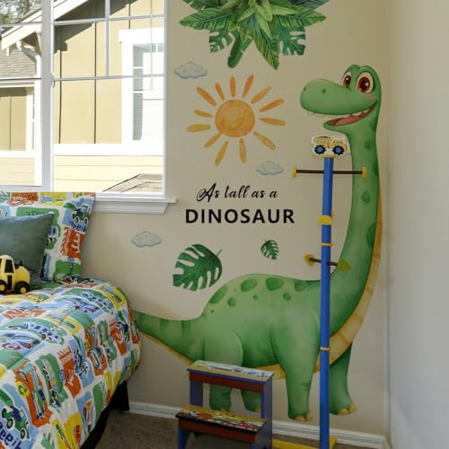 Mirabuy Large Watercolor Dinosaur Wall Sticker, Boho Sun As Tall As A Dinosaur Palm Leaves Wall Decal for Nursary Kids Bedroom Playroom - Image 4