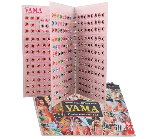 VAMA Forehead Kumkum Gold White Stone Multicolour Bindi Booklet for Women Girls Stone Bindi Book 376 Bindis Multicolor - Image 2