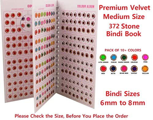 VAMA Forehead Kumkum Gold White Stone Multicolour Bindi Booklet for Women Girls Stone Bindi Book 376 Bindis Multicolor - Image 5