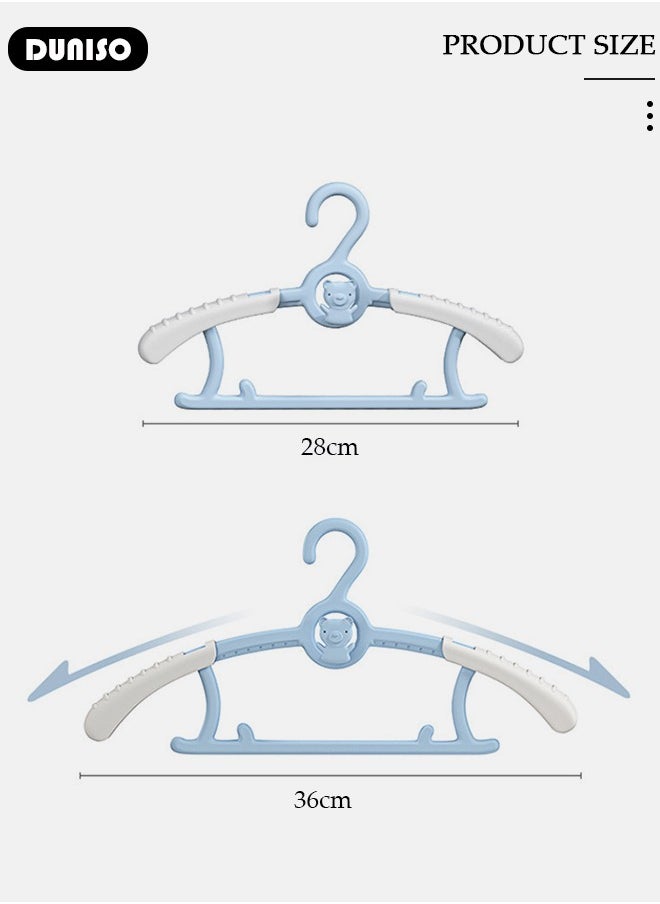 DUNISO 20 PCS Baby Clothes Hangers, Extendable Infant Hanger, Stackable Non Slip Children Hanger, Adjustable Plastic Kids Hangers for Girl Boy Toddler Infant Nursery Clothing  - Image 4
