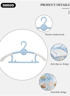 DUNISO 20 PCS Baby Clothes Hangers, Extendable Infant Hanger, Stackable Non Slip Children Hanger, Adjustable Plastic Kids Hangers for Girl Boy Toddler Infant Nursery Clothing  - Image 2