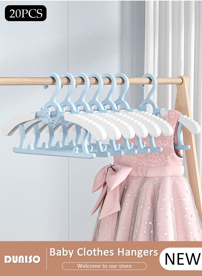 DUNISO 20 PCS Baby Clothes Hangers, Extendable Infant Hanger, Stackable Non Slip Children Hanger, Adjustable Plastic Kids Hangers for Girl Boy Toddler Infant Nursery Clothing  - Image 1