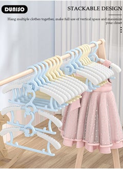 DUNISO 20 PCS Baby Clothes Hangers, Extendable Infant Hanger, Stackable Non Slip Children Hanger, Adjustable Plastic Kids Hangers for Girl Boy Toddler Infant Nursery Clothing  - Image 5