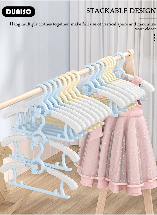 DUNISO 20 PCS Baby Clothes Hangers, Extendable Infant Hanger, Stackable Non Slip Children Hanger, Adjustable Plastic Kids Hangers for Girl Boy Toddler Infant Nursery Clothing  - Image 5
