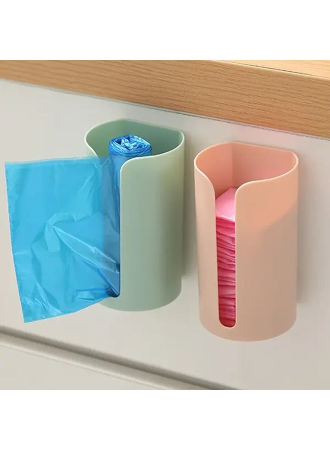 Green Wall Mounted Punch Free Garbage Bag Holder And Scouring Pad Container - Image 5