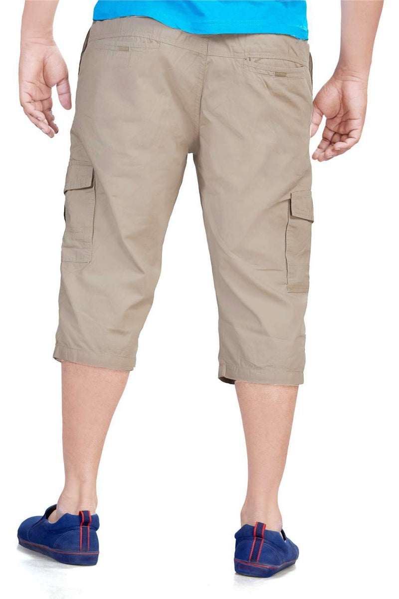 0-DEGREE Men's Regular Fit Three Quarter Shorts Light Grey 34 Inch Waist - Image 2