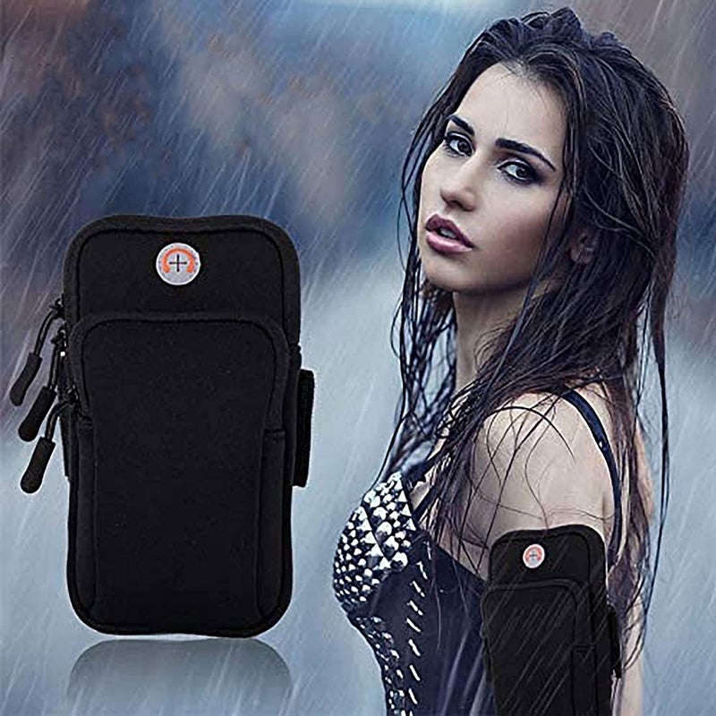 BAGILO Polyester Sweatproof and Water Resistant Armband | Cell Phone Holder | Armband Case with Card Key Pocket for Running, Gym and Outdoor Sports, All Smart Phones - Support Upto 6.5 Inches - Image 5