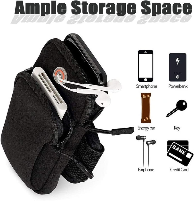 BAGILO Polyester Sweatproof and Water Resistant Armband | Cell Phone Holder | Armband Case with Card Key Pocket for Running, Gym and Outdoor Sports, All Smart Phones - Support Upto 6.5 Inches - Image 2