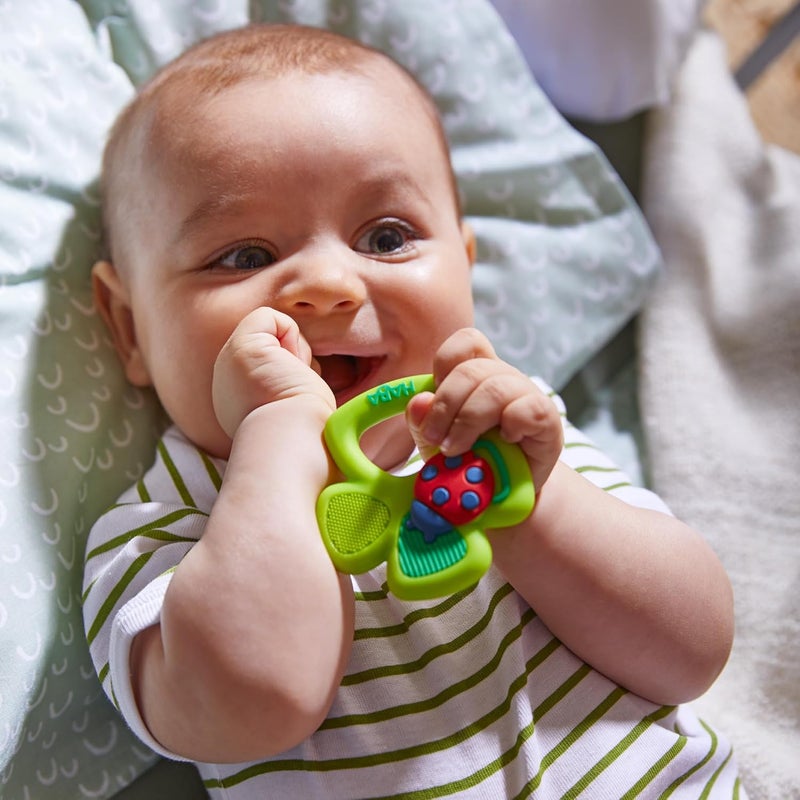 HABA Silicone Teethers for Babies 618 Months  Shamrock Silicone Teether Ring and Grasping Toy for Safe Sensory Development  Dishwasher Safe Baby Essentials - Image 2