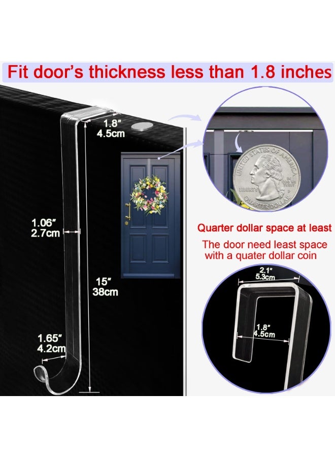 HOMESTAR 2 Pcs Transparent Door Hooks For Wreaths, 15-Inch Over The Door Hanger, Non Scratch Welcome Sign for Front Door Home Decor Inside Outside, Clear Acrylic Decor Hanger For Front Door - Image 5