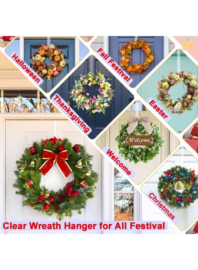 HOMESTAR 2 Pcs Transparent Door Hooks For Wreaths, 15-Inch Over The Door Hanger, Non Scratch Welcome Sign for Front Door Home Decor Inside Outside, Clear Acrylic Decor Hanger For Front Door - Image 3