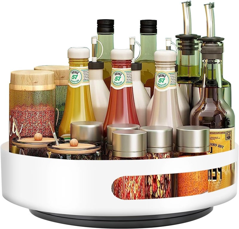 Rexez Lazy Susan 360 Degree Turntable Organiser, Rotating Spice Rack, Round Organiser Rotatable Made of Carbon Steel, Rotating Shelf for Kitchen, Bedroom, Bathroom, Office - Image 1