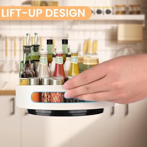 Rexez Lazy Susan 360 Degree Turntable Organiser, Rotating Spice Rack, Round Organiser Rotatable Made of Carbon Steel, Rotating Shelf for Kitchen, Bedroom, Bathroom, Office - Image 4