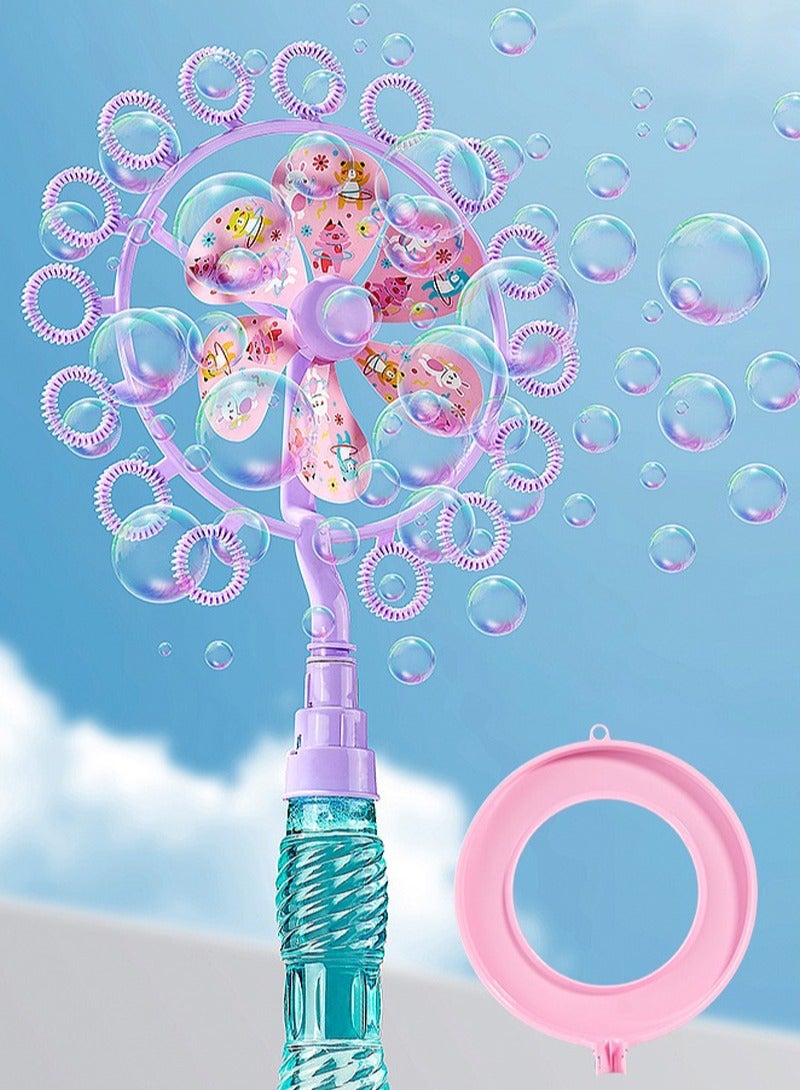 Pinwheel Bubble Wand Bubble Machine Porous Bubble Windmill for Kids,Children Toys Birthday Gift,Outdoor toys  - Image 1