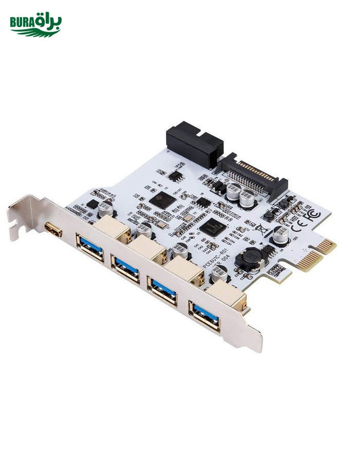 BURAQ USB3.0 Type-C / USB-C Front Riser Card Dual Core Desktop Computer Motherboard (White)  - Image 1
