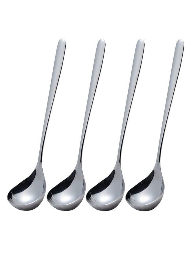 Wenkoni Small Ladles,Sauce,Gravy Soup Spoons Ladles,4 Pack SUS 304 Non-magnetic Stainless Steel 8'' (Color:Silver). - Image 1