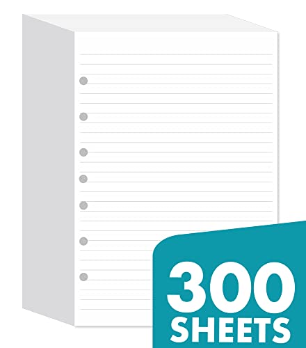 newestor 7-Hole Lined Filler Paper Pack of 300 Sheets for Mini Binders, College Ruled, 5-1/2" x 8-1/2", White - Image 2