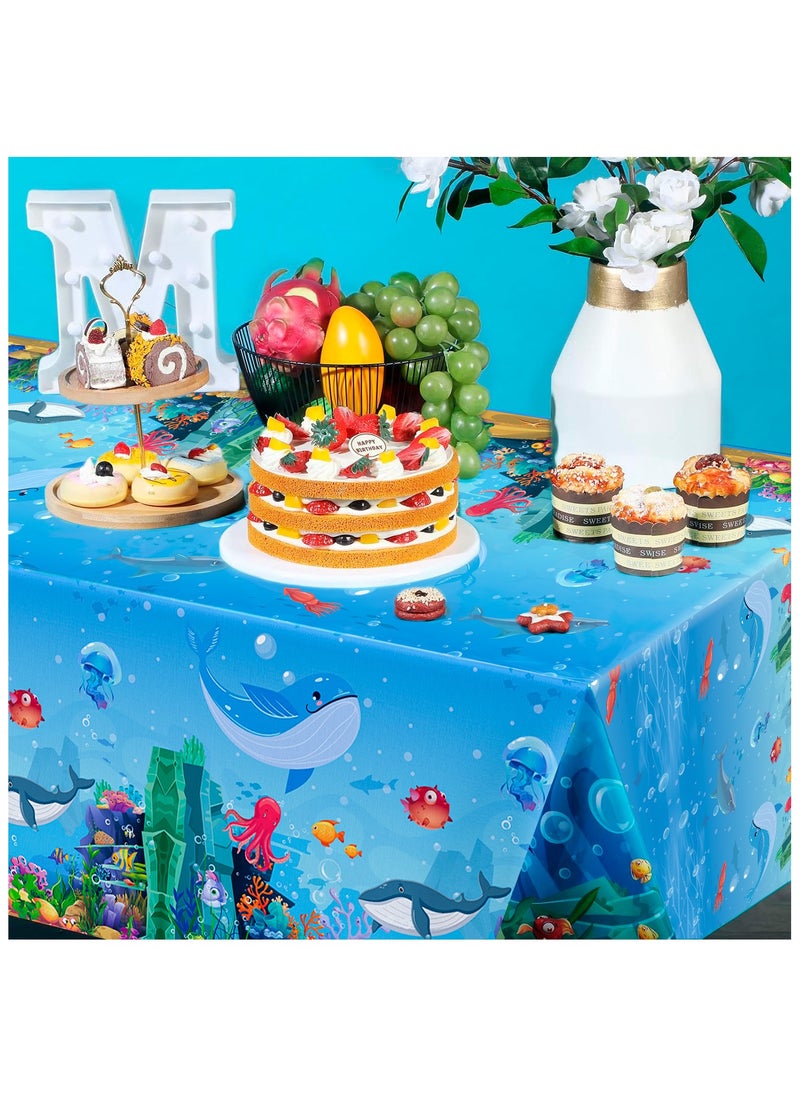 Under The Sea Tablecloth, 3pcs Sea Animal Table Cloth Set Underwater Creatures Table Cover Ocean Table Cloth for Under The Sea Party Decorations(Size: 274cm×137cm/108"× 54") - pzsku/ZFD5928C987BCCFA98C82Z/45/_/1739501778/eab40596-a883-42be-9542-41a0128c5c89