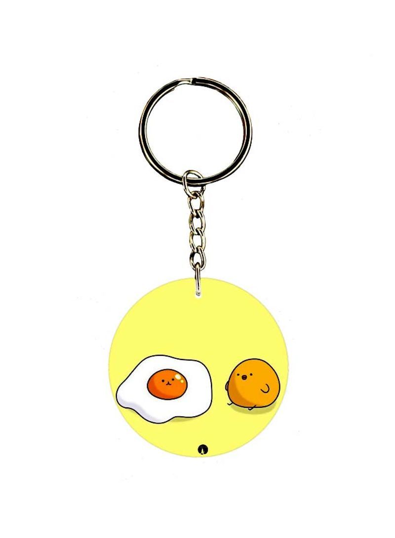 Cartoon Egg Printed Keychain