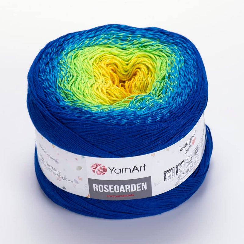 YarnArt Yarn Art Flowers Rosegarden 100 Cotton 250gr 880 oz 1094yds Multicolor Cotton Yarn Rainbow Crochet Yarn Spring Summer 320 