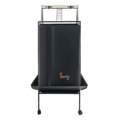 Easily Bird Cage Cover for Large Bird Cage with Play Top, Good Night Birdcage Covers, Black, 68" - Image 1