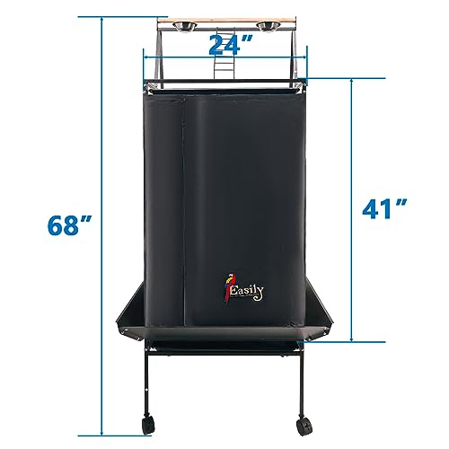 Easily Bird Cage Cover for Large Bird Cage with Play Top, Good Night Birdcage Covers, Black, 68" - Image 3