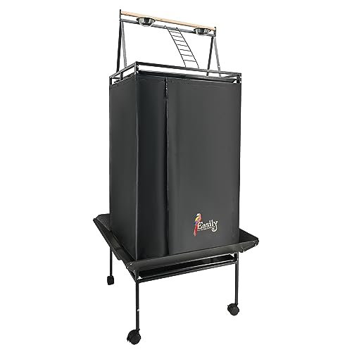 Easily Bird Cage Cover for Large Bird Cage with Play Top, Good Night Birdcage Covers, Black, 68" - Image 2