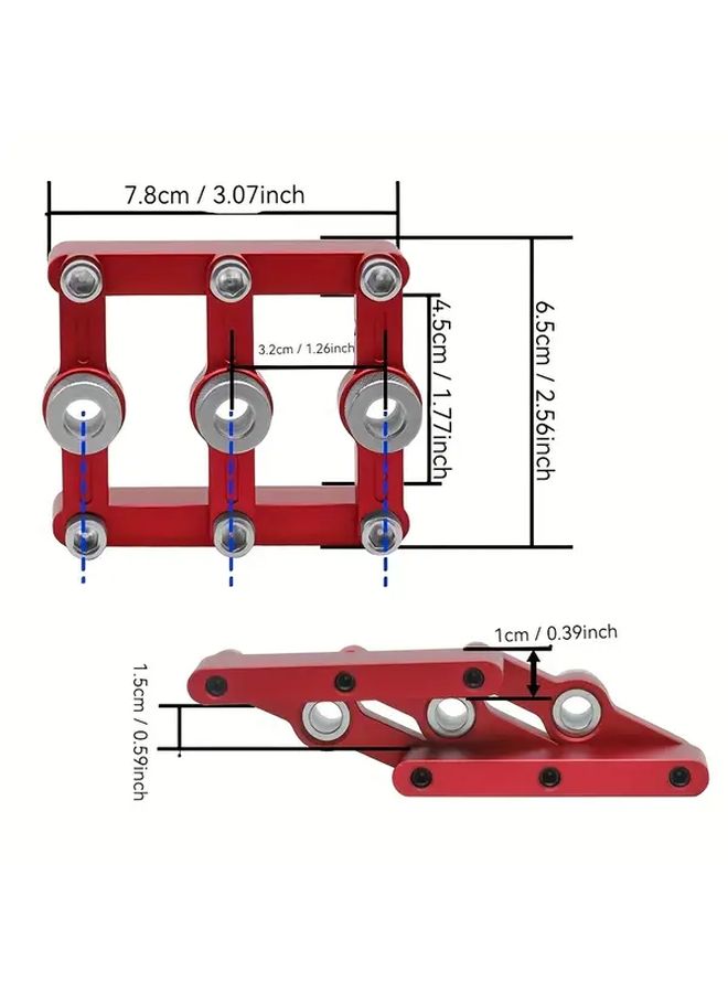 3 In 1 Adjustable Wood Joinery Marking Gauge 90 Degree Precision Alignment Tool With Metal Construction And Ergonomic Grip For Circular Saw And Drill Guides No Power Needed Portable Cabinet And Furniture Making Tool For Woodworkers Woodworking Tools Versatile Woodworking Durable Metal Build Red Set Of Three Position Punching Tool - Image 3
