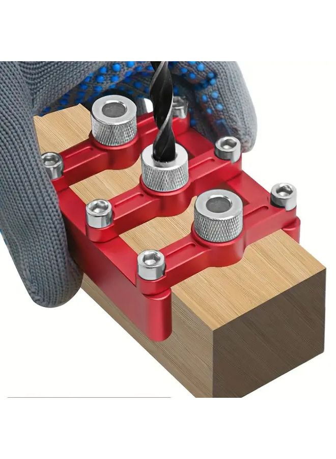 3 In 1 Adjustable Wood Joinery Marking Gauge 90 Degree Precision Alignment Tool With Metal Construction And Ergonomic Grip For Circular Saw And Drill Guides No Power Needed Portable Cabinet And Furniture Making Tool For Woodworkers Woodworking Tools Versatile Woodworking Durable Metal Build Red Set Of Three Position Punching Tool - Image 1