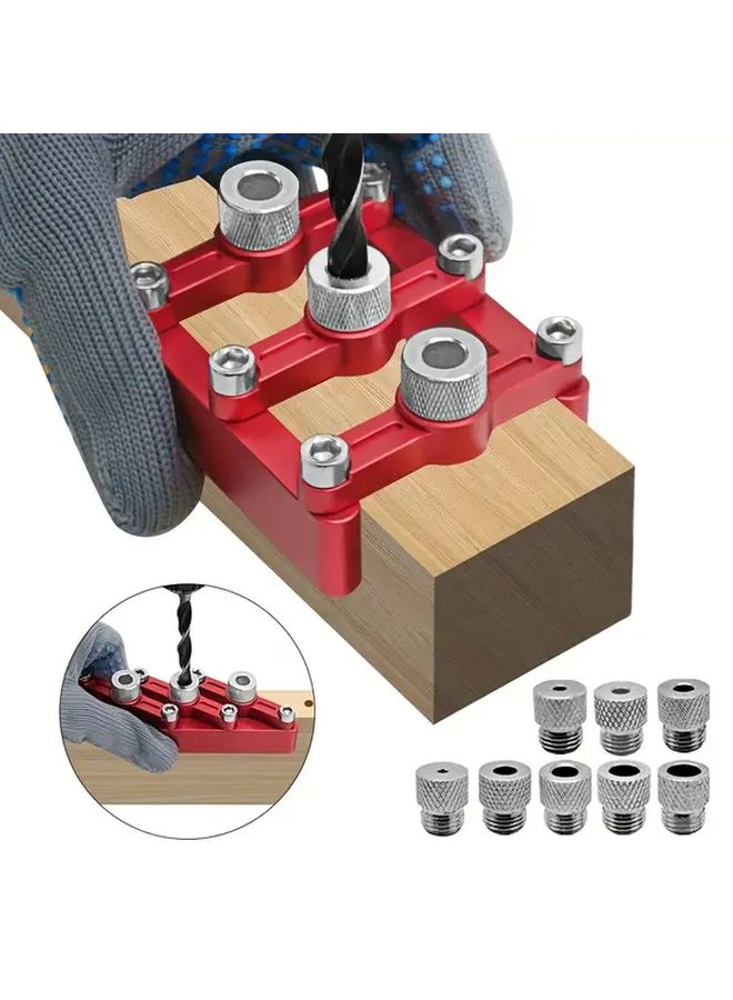 3 In 1 Adjustable Wood Joinery Marking Gauge 90 Degree Precision Alignment Tool With Metal Construction And Ergonomic Grip For Circular Saw And Drill Guides No Power Needed Portable Cabinet And Furniture Making Tool For Woodworkers Woodworking Tools Versatile Woodworking Durable Metal Build Red Set Of Three Position Punching Tool - Image 5