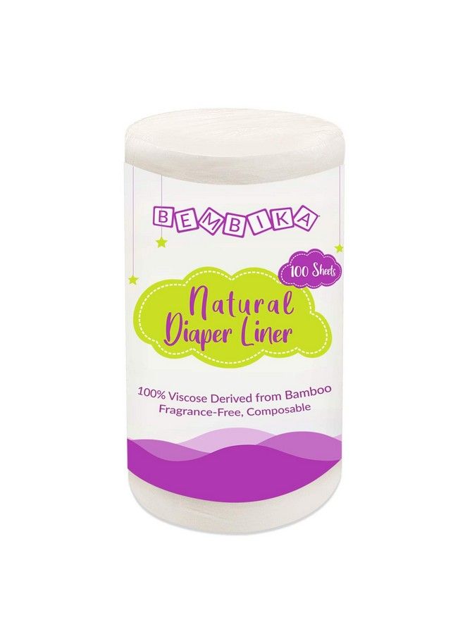 BEMBIKA Bamboo Diaper Liners Disposable Chlorine Free Compostable Dye Free Cloth Diaper Insert Liner 100 Sheets - Image 2