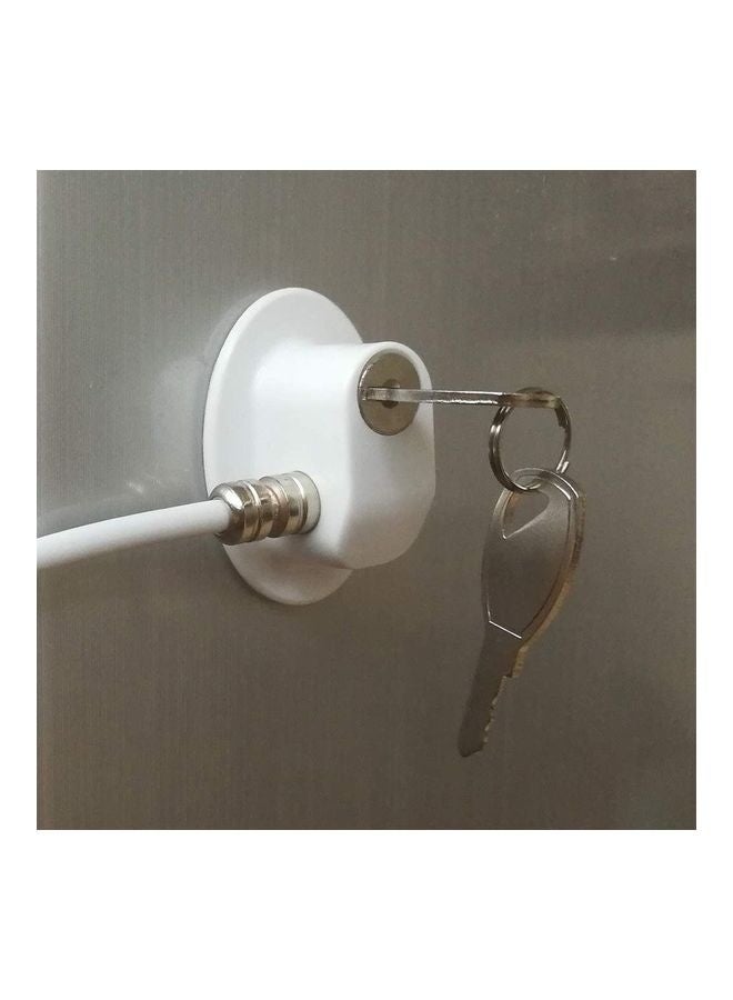 قفل باب الثلاجة مكون من قطعتين مع 4 مفاتيح باللون الأبيض - Image 4