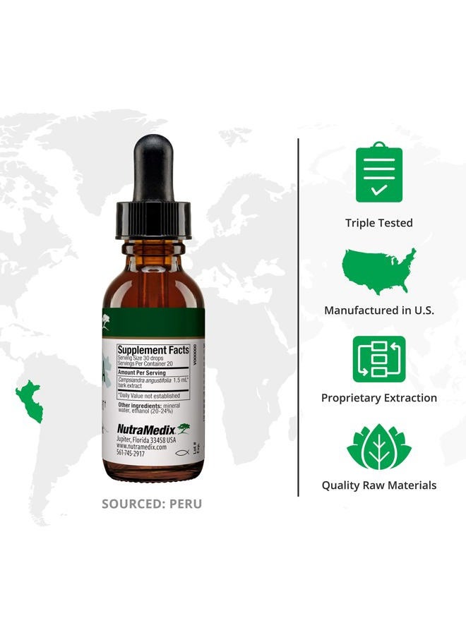 Nutramedix Cumanda Liquid Immune Support Supplement - Herbal Tincture to Promote Microbial, Digestive & Gut Health for Women & Men - Made with Huacapurana Tree Bark Extract (2oz / 60ml) - Image 2