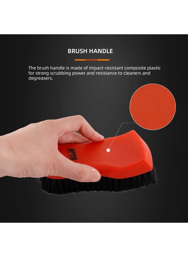 SPTA 4Pcs Car Detailing Brush Kit, Leather & Textile Car Interior Brush, Comfortable Grip and Scratch-Free Cleaning for Car Dashboard, Car Wheels, Car Seats, Car Foot Mat and Other Small Areas - Image 4