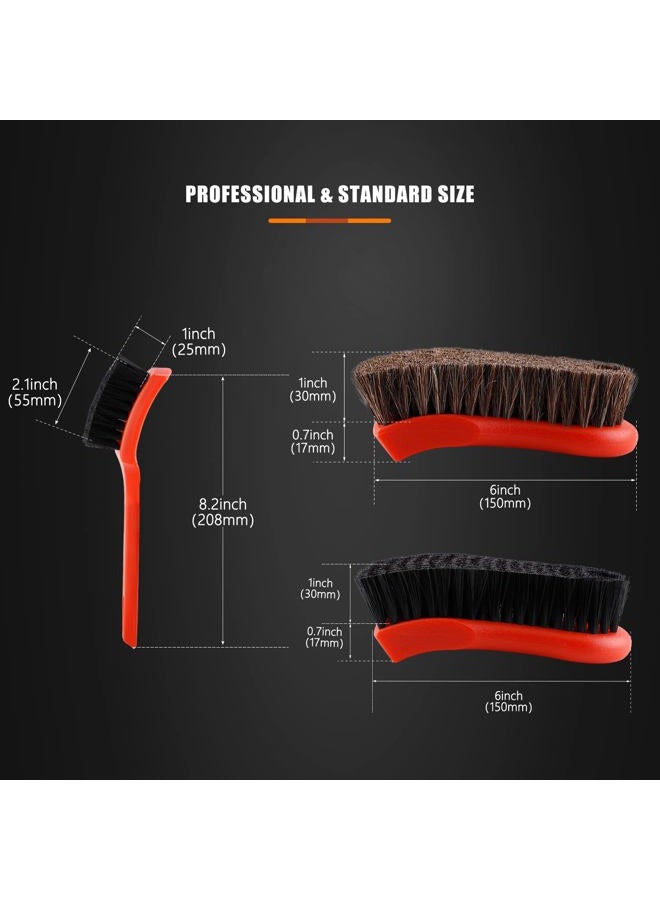 SPTA 4Pcs Car Detailing Brush Kit, Leather & Textile Car Interior Brush, Comfortable Grip and Scratch-Free Cleaning for Car Dashboard, Car Wheels, Car Seats, Car Foot Mat and Other Small Areas - Image 3