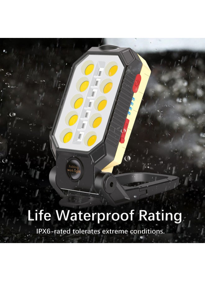 Generic Cob Flashlight USB Charging With Magnet Maintenance Light Emergency Light Camping Light Led Work Light-Color:Large W598A  - Image 2