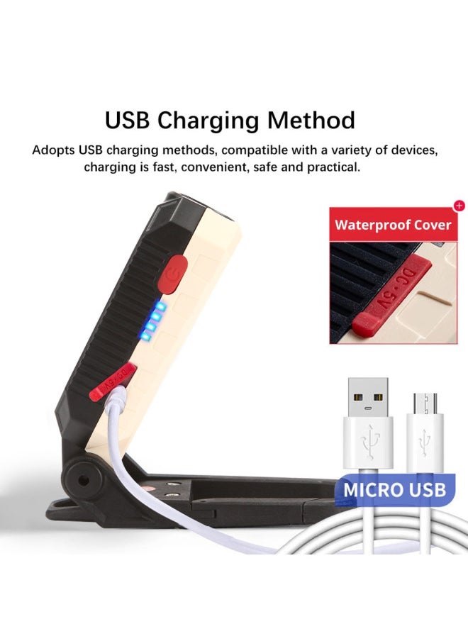 Generic Cob Flashlight USB Charging With Magnet Maintenance Light Emergency Light Camping Light Led Work Light-Color:Large W598A  - Image 4