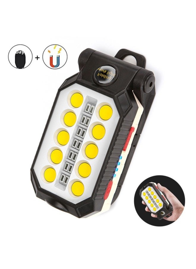 Generic Cob Flashlight USB Charging With Magnet Maintenance Light Emergency Light Camping Light Led Work Light-Color:Large W598A  - Image 1