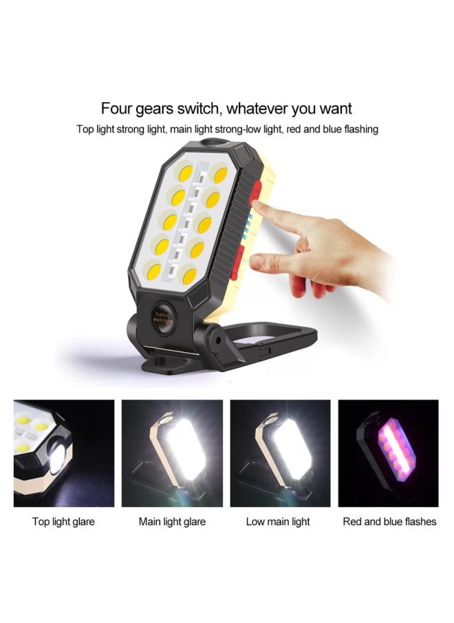 Generic Cob Flashlight USB Charging With Magnet Maintenance Light Emergency Light Camping Light Led Work Light-Color:Large W598A  - Image 3