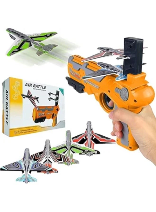 Airplane Launcher Gun Toy, Foam Glider Catapult Plane Toy for Kids, Throwing Foam Plane One-Click Ejection Airplane Shooting Games Flying Toys Guns & Darts. (Multicolor) - Image 3
