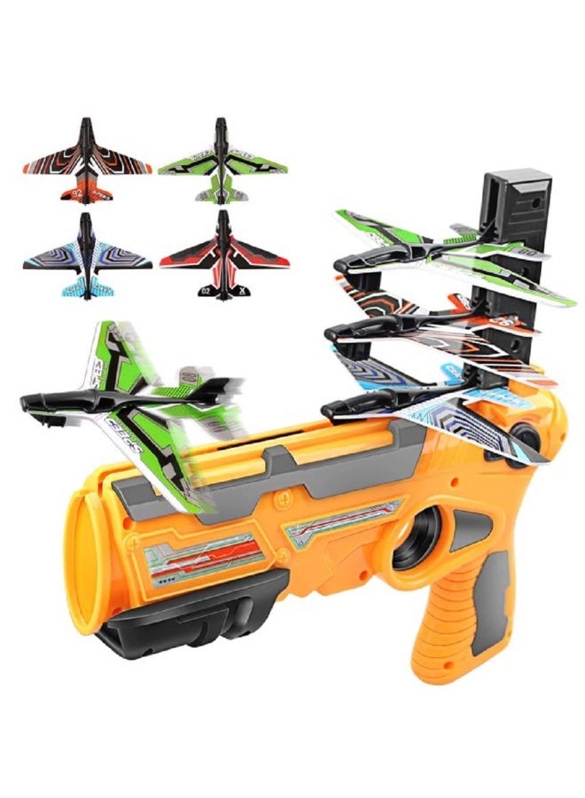 Airplane Launcher Gun Toy, Foam Glider Catapult Plane Toy for Kids, Throwing Foam Plane One-Click Ejection Airplane Shooting Games Flying Toys Guns & Darts. (Multicolor) - Image 1