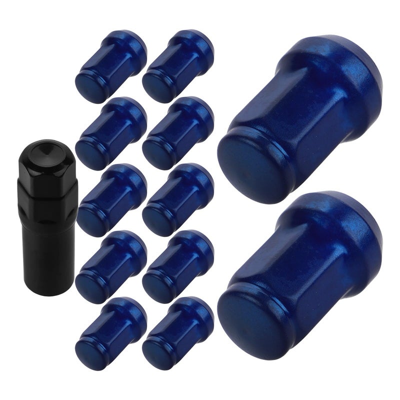 Blue Steel 32mm X 1 5 Hex Anti Theft Trailer Wheel Lug Nuts Caps for Car Truck - Image 2