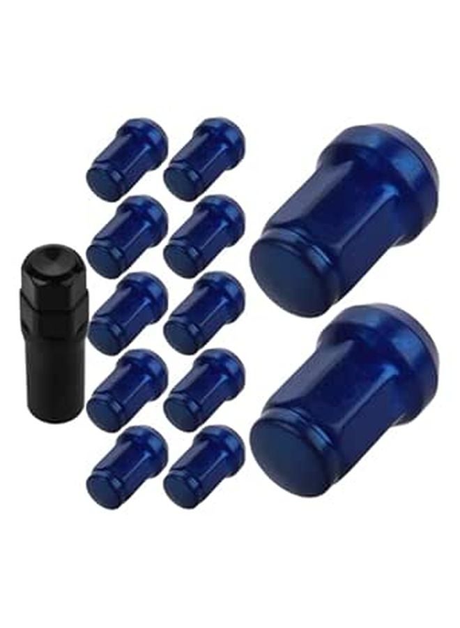 Blue Steel 32mm X 1 5 Hex Anti Theft Trailer Wheel Lug Nuts Caps for Car Truck - Image 1
