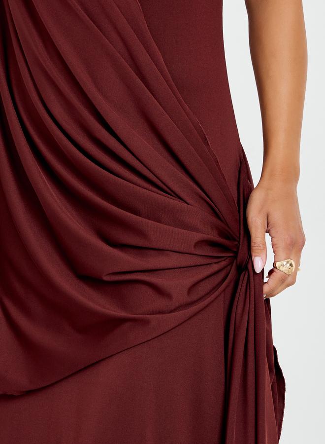 ستايلي فستان طويل بمظهر شال منسدل - Image 4