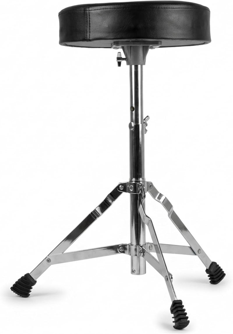 RockJam DP-001 Adjustable Drum Stool Drum Throne with Padded Seat, Black, ‎35 x 30 x 10 cm - Image 1