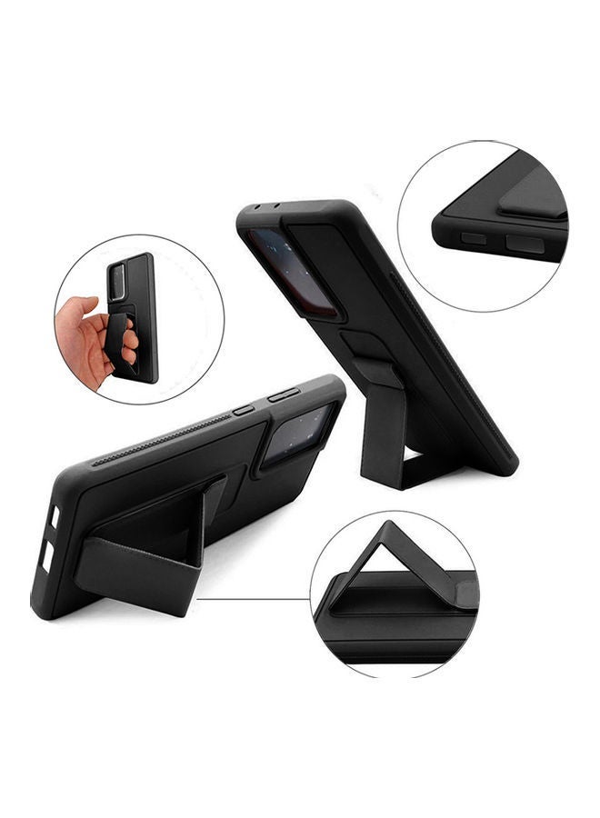 Hand Band Grip Back Cover For Samsung Galaxy S21 Ultra Black Black - Image 3