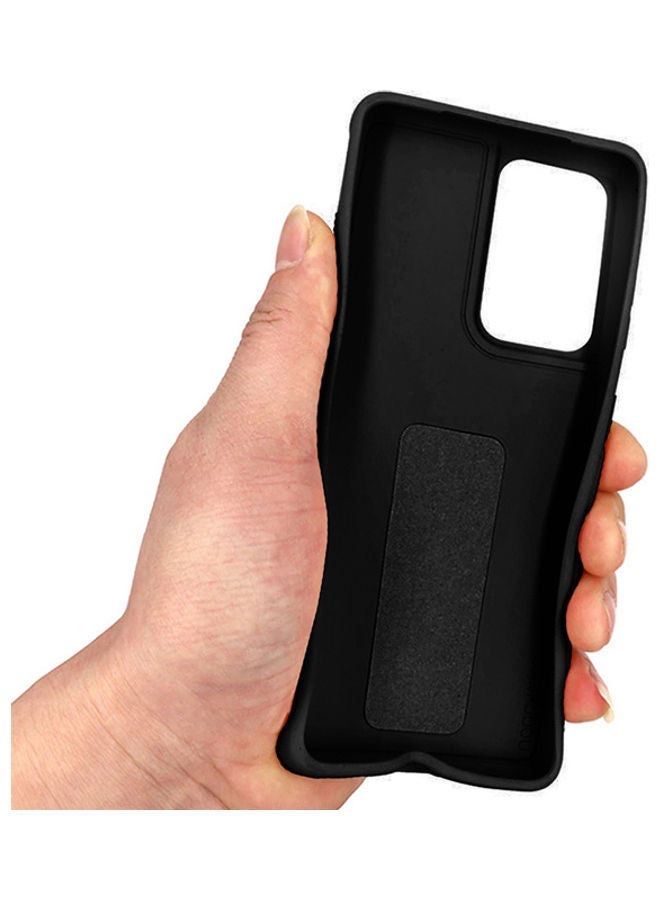 Hand Band Grip Back Cover For Samsung Galaxy S21 Ultra Black Black - Image 2