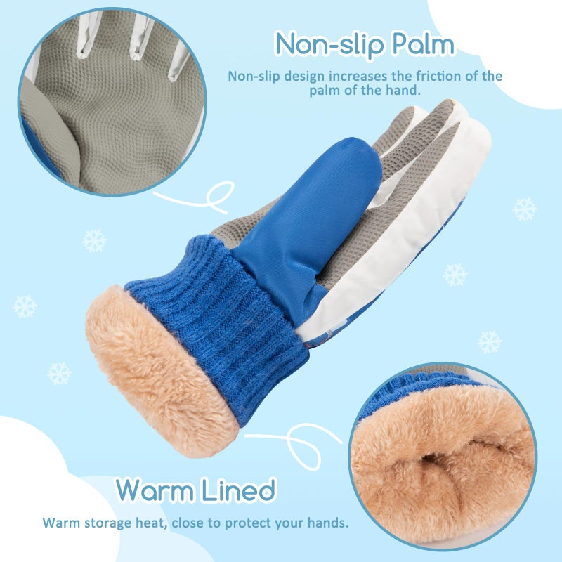 Comfoex Kids Winter Ski Snow Gloves Warm Waterproof Cold Weather Snowboard Thermal Windproof Gloves for Boys Girls 4-12 Years Old - Image 5