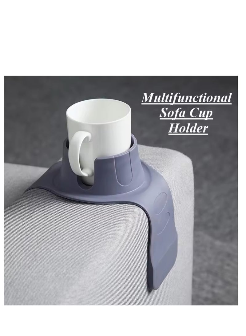 BLUE CORAL Sofa Storage Tray Anti Slip Silicone Sofa Storage Tray Drink Coaster Tray Waterproof Armrest Stand Cup Holder Home Organizer (Black)  - Image 3